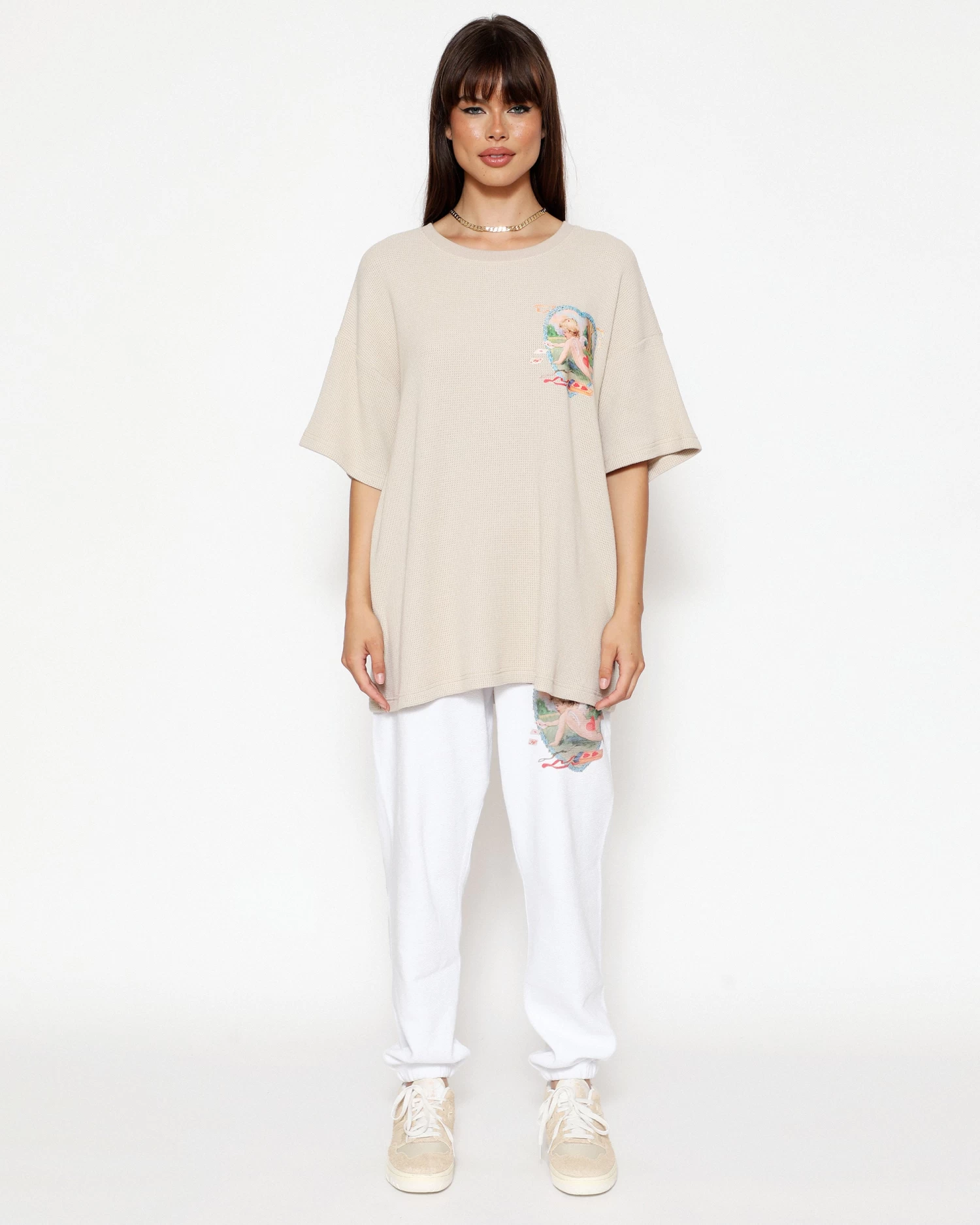BOYS LIE X Tan Straight Flush Boyfriend Thermal Tee - Image 2