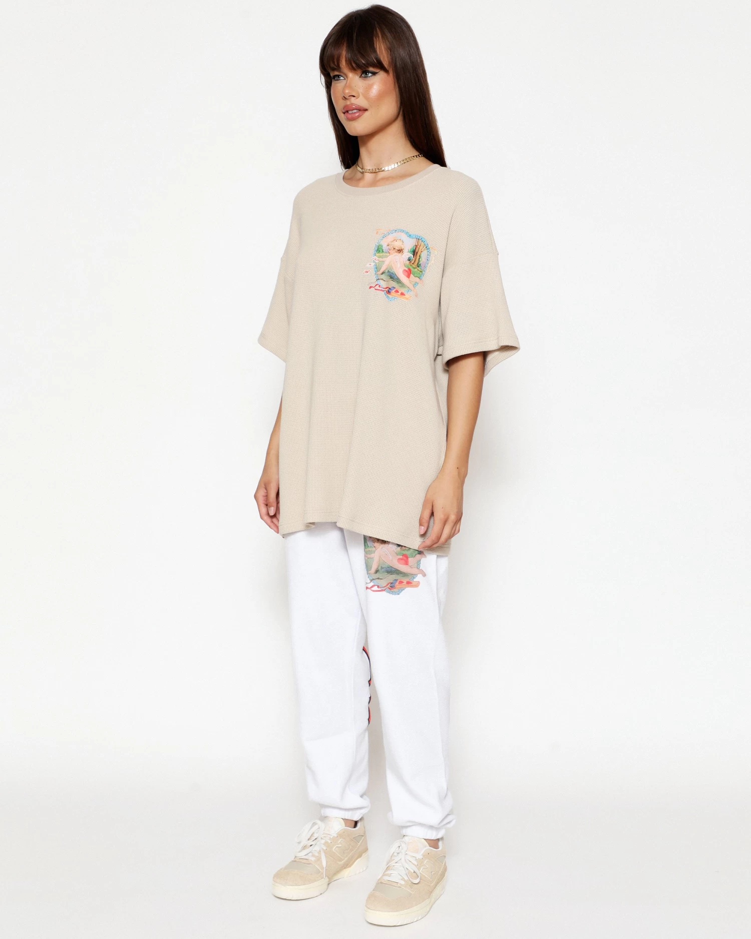 BOYS LIE X Tan Straight Flush Boyfriend Thermal Tee - Image 3