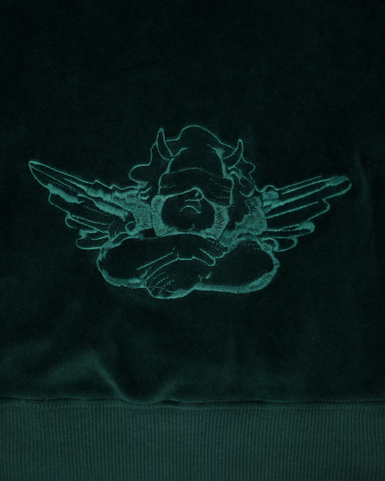 BOYS LIE X Green Velour Cropped Hoodie - Image 11