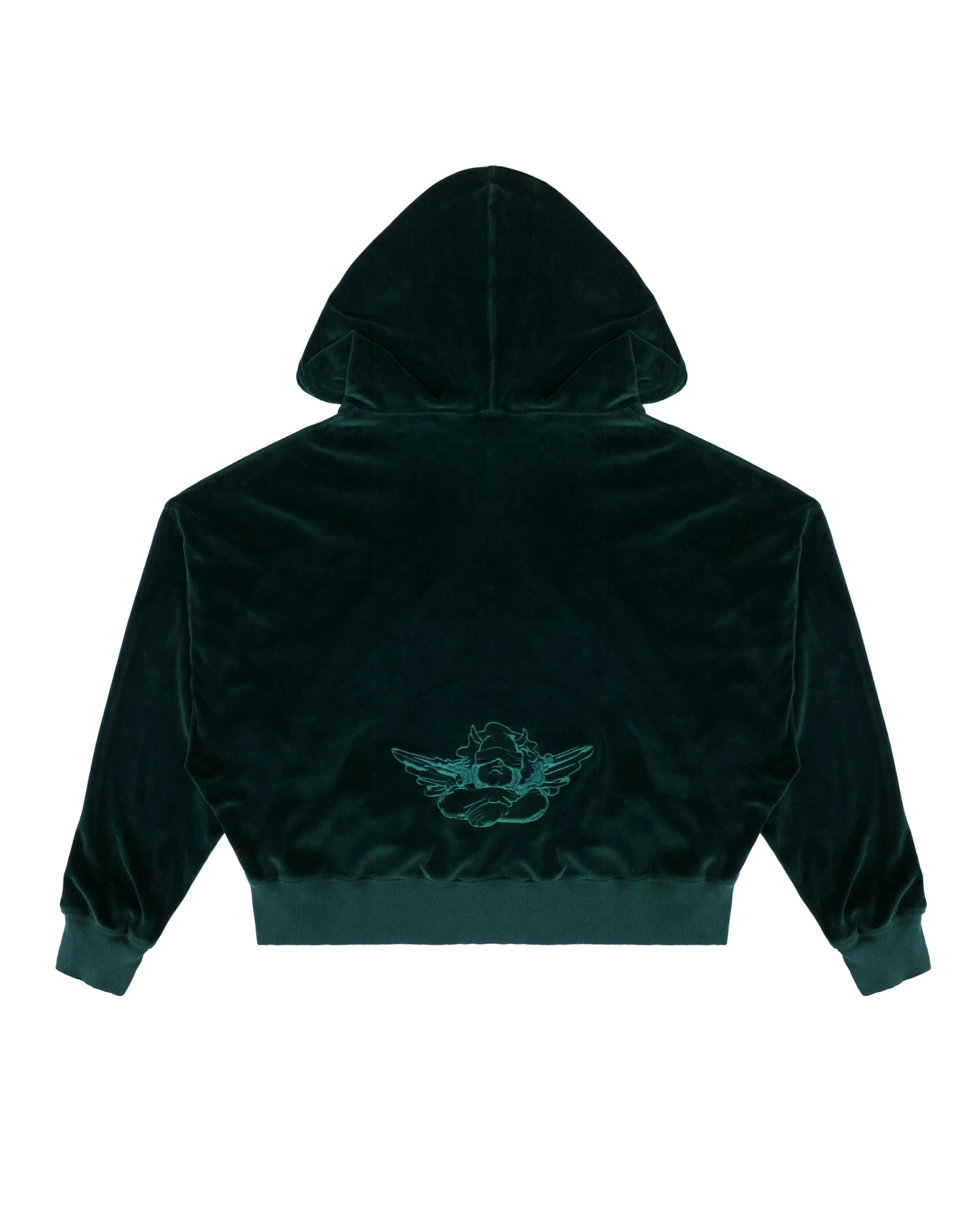 BOYS LIE X Green Velour Cropped Hoodie - Image 9