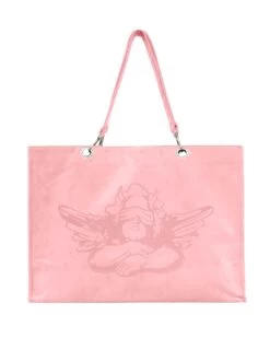 BOYS LIE X Baby Pink Velour Tote