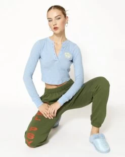 BOYS LIE X Misty Blue Crop Henley