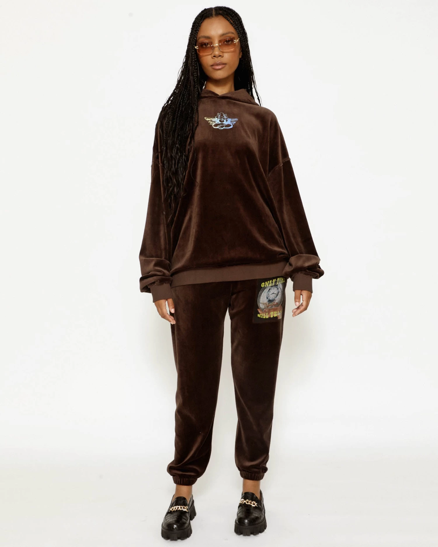 BOYS LIE X Time Will Tell Velour Hoodie