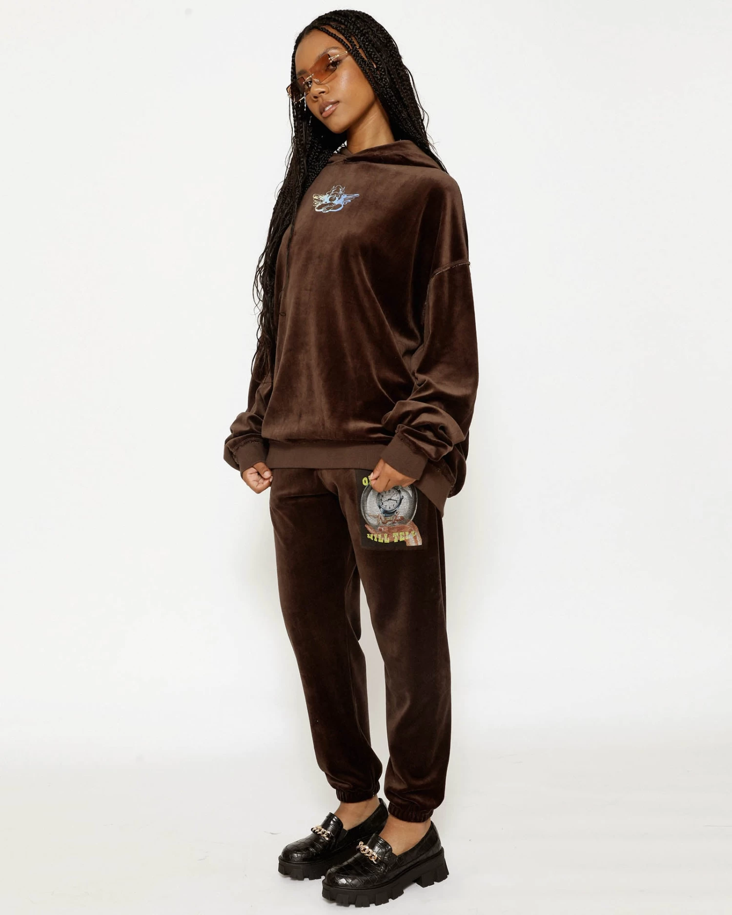 BOYS LIE X Time Will Tell Velour Hoodie - Image 2