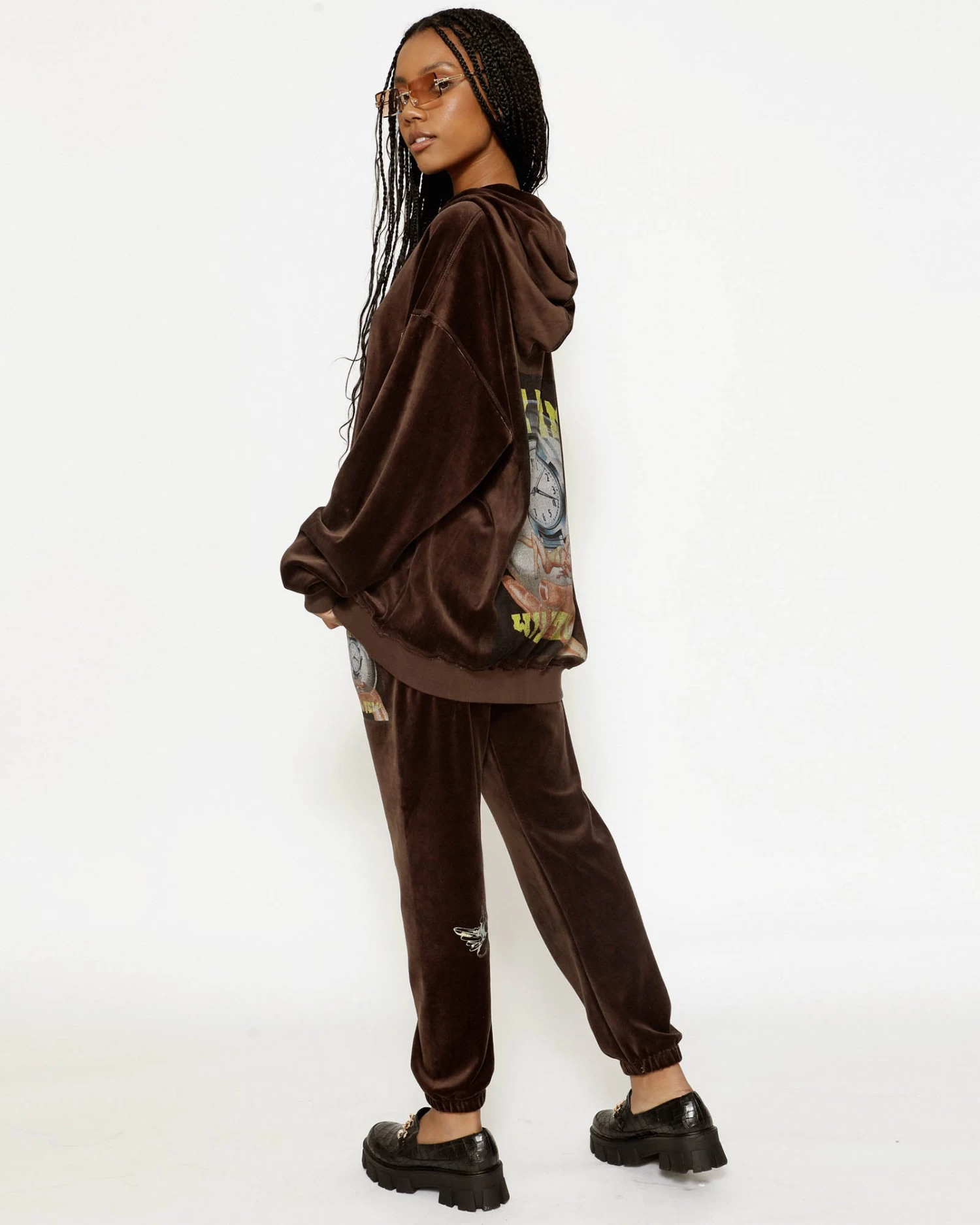 BOYS LIE X Time Will Tell Velour Hoodie - Image 4