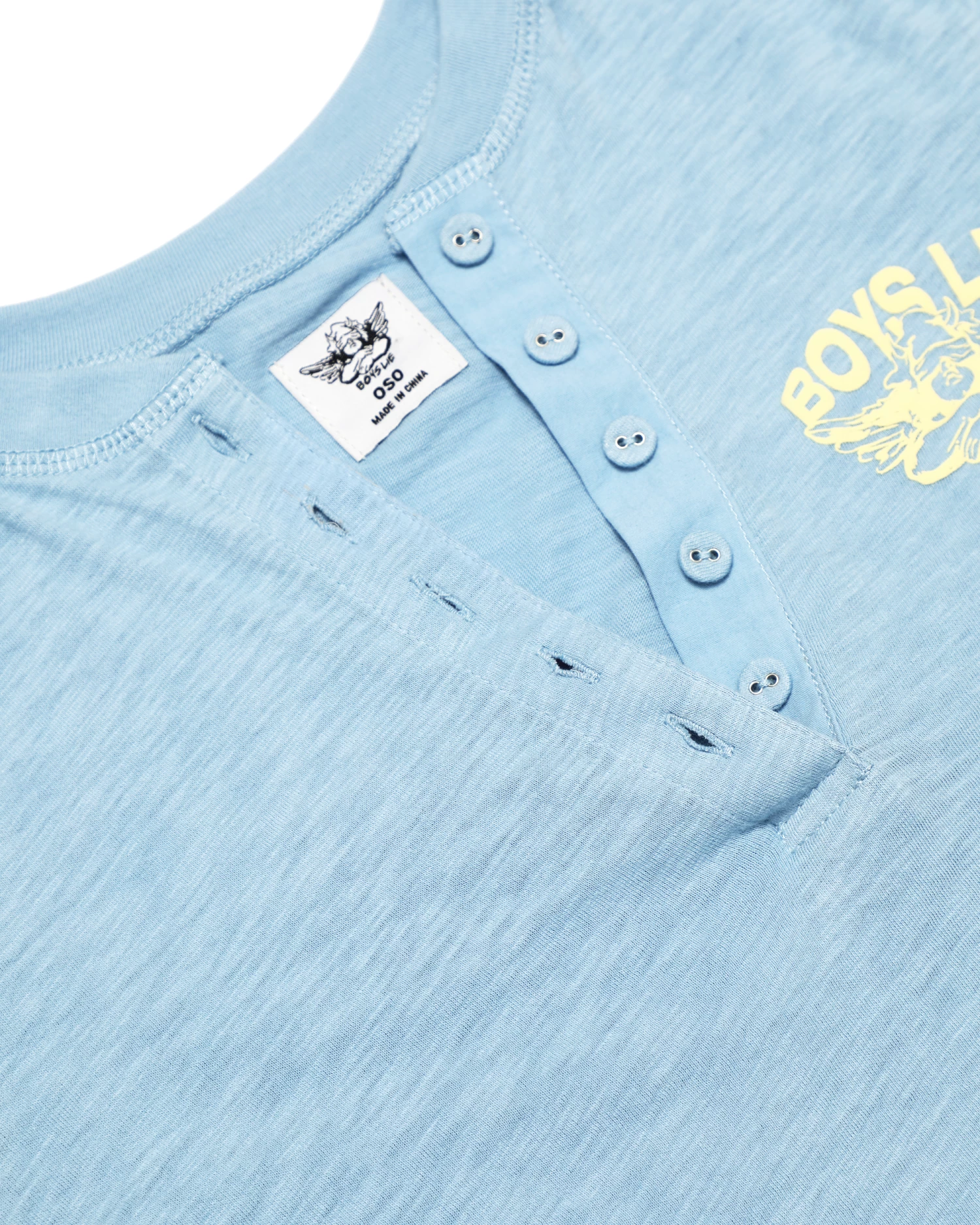 BOYS LIE X Misty Blue Crop Henley - Image 9
