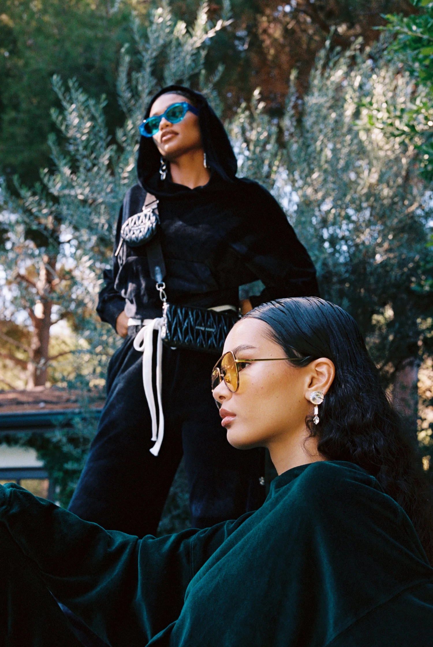 BOYS LIE X Green Velour Cropped Hoodie - Image 4