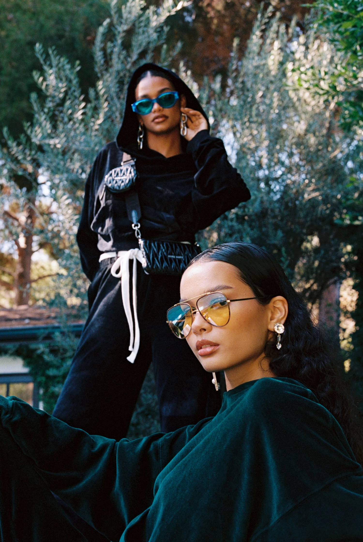 BOYS LIE X Green Velour Cropped Hoodie - Image 3